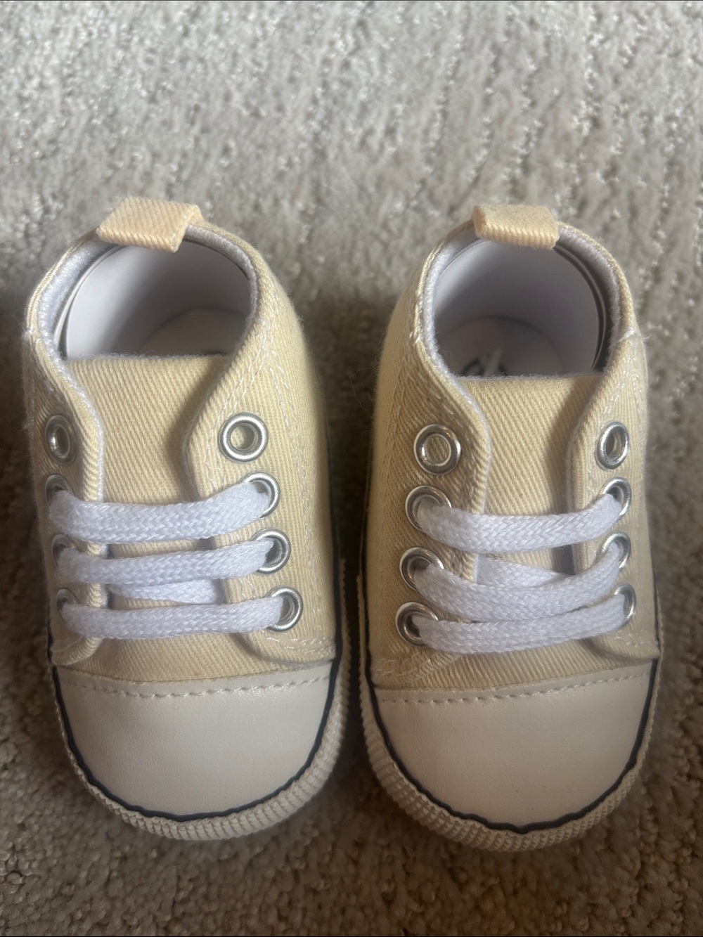 NWOT Baby Lace-Up Sneakers in Pale Yellow